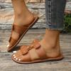 Mode Sommer Die Neuen Damen Zehensandalen für Freizeit Urlaub Strand Zehensteg Übergröße Flache Hausschuhe für Frauen Designerschuhe Hausschuhe