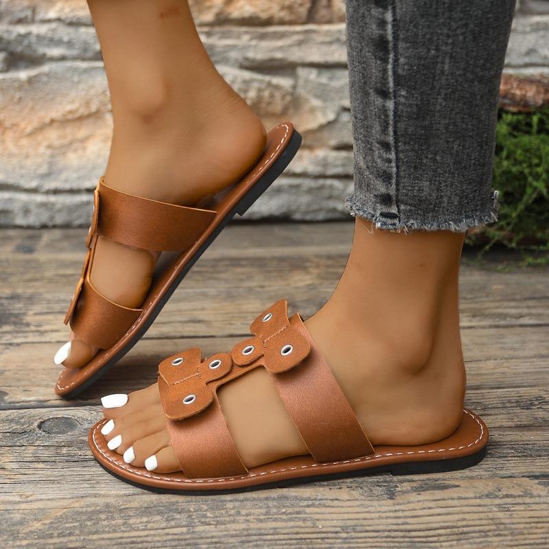 Mode Sommer Die Neuen Damen Zehensandalen für Freizeit Urlaub Strand Zehensteg Übergröße Flache Hausschuhe für Frauen Designerschuhe Hausschuhe