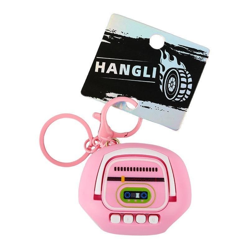 Vintage Cassette Recorder Design Keychain Soundable Hanging Ornament Fun Backpack Charm Gift for Children Students Party Favors and Classroom Rewards