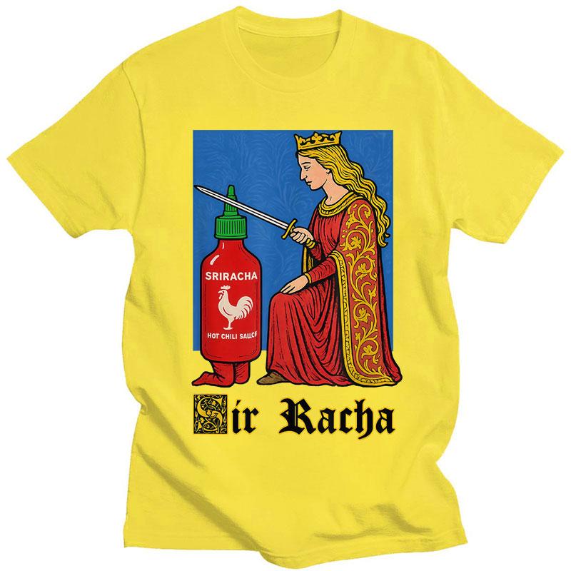 Sir Racha Lustige Chili-Sauce Meme Print T-Shirts Herren Damen Humor Beliebte T-Shirts Lässig Baumwolle Mode T-Shirt Streetwear Geschenke