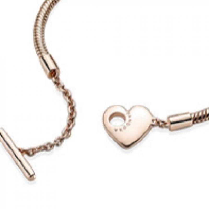 Pandora HearT T Bar Snake Chain braceleT 589285c00