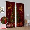2 szt., druk płaski 2D Zasłony Rolety Renifer_ Drzewo_ Prezenty Trwała tkanina 100% poliestrowa (bez pręta) Prezenty dla