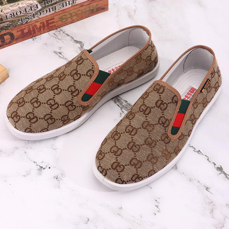 

Мужские парусиновые туфли в старом пекинском стиле, весенне-осенние, повседневные, нескользящие и износостойкие, на одной педали, дышащие, влагоотводящие, для работы ног 45