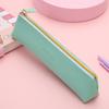 PU Leather Solid Color Pencil Case - School Supplies Stationery Bag