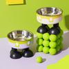 Elevated Cat Bowls Stainless Steel Pet Dish with Non-Slip Base Removable Pet Bowls for Food Water Wide Shallow Cat Dish