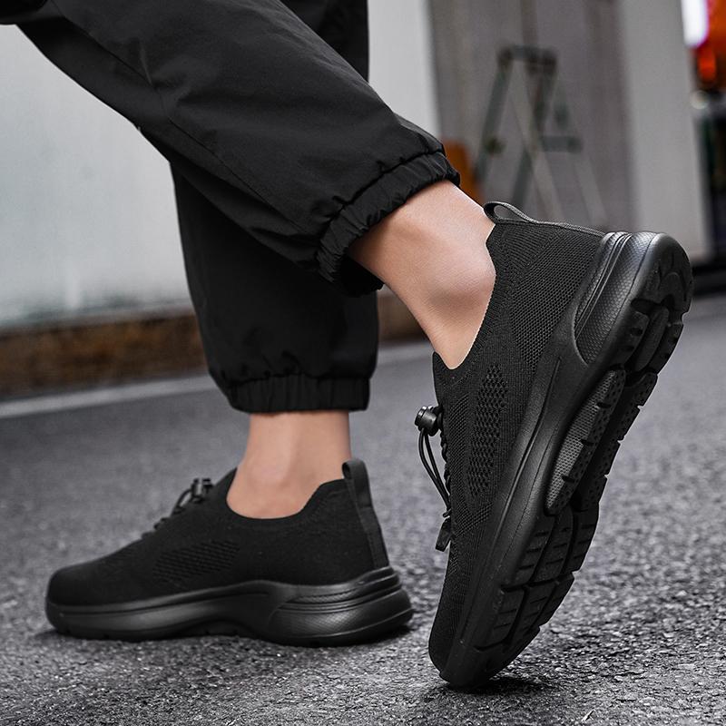 Fashion 2025 New Men's Sports Shoes, Trendy Large-sized Woven Net Fabric Shoes, Breathable, Lightweight and One-foot Lazy Shoes