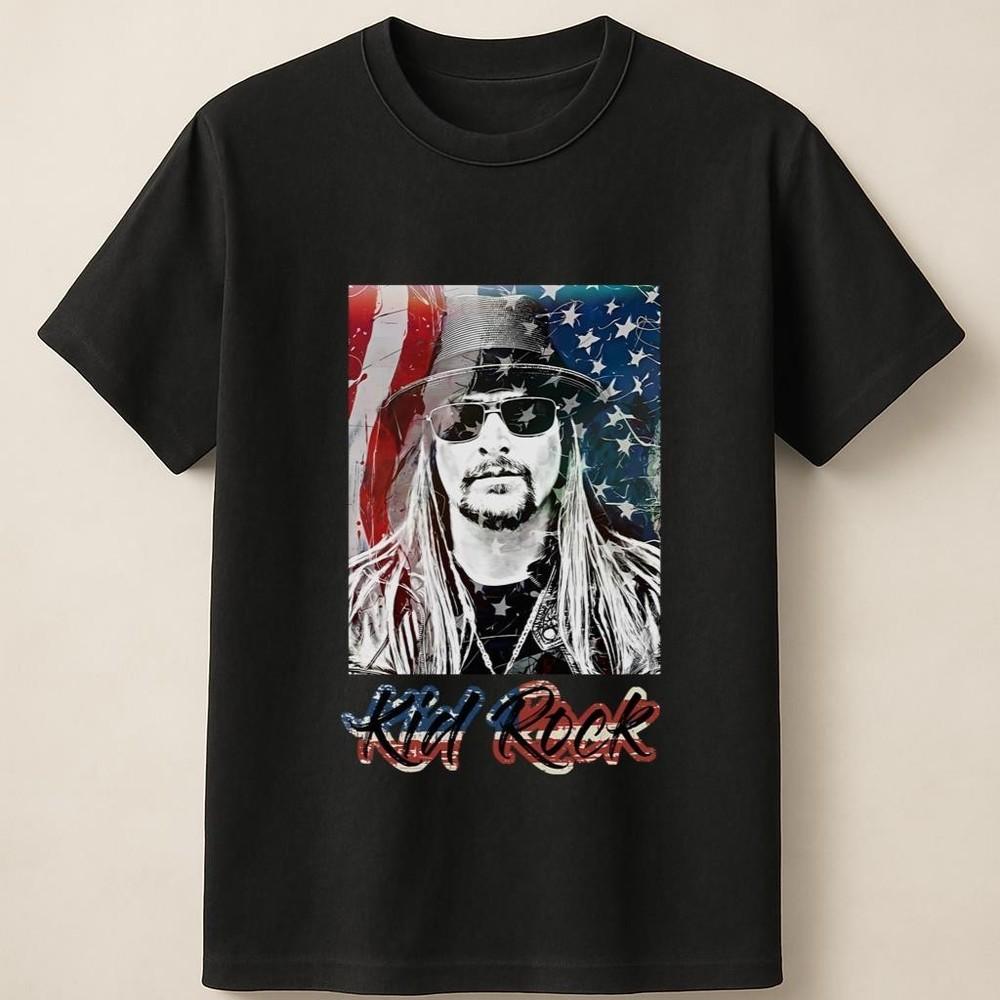 Kid Rock American Flag Patriotic Style Vintage Graphic Unisex T Shirt Unisex T-Shirt XL