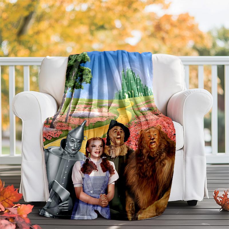 1pc The Wizard of Oz1 Theme Blanket - Digital Print, Polyester, Cozy for All Seasons, Perfect for Outdoor, Camping, and Travel