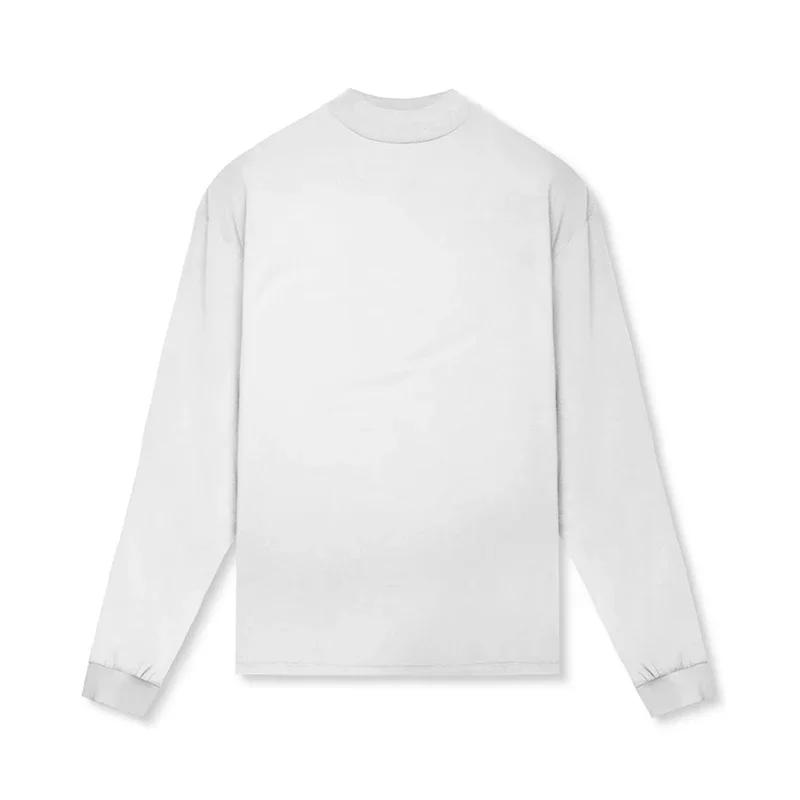 

Muscleguys Men s Oversized Long Sleeve Running T-Shirts Loose Turtleneck Dropped Shoulder Sports Fitness T Shirt Gym Bodybuilding Tops Tees XXL белый