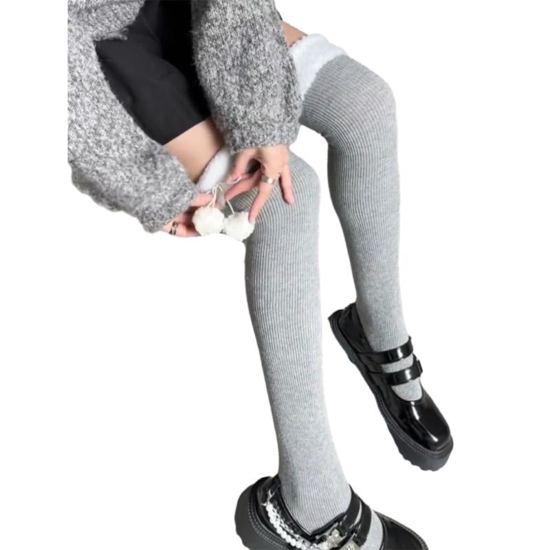 1 Pair Women Over Knee Stockings Princess Style Dress Socks Ruffle Thigh High Socks Long Tube Frilly Socks Ballet Socks
