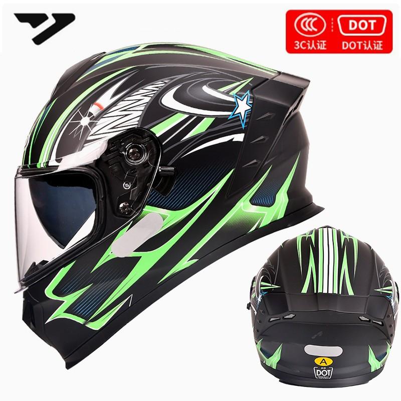 DOT 3C Certified Full Face Motorcycle Helmet Men Women All-Season Riding Safety Gear With Multiple Visor Options