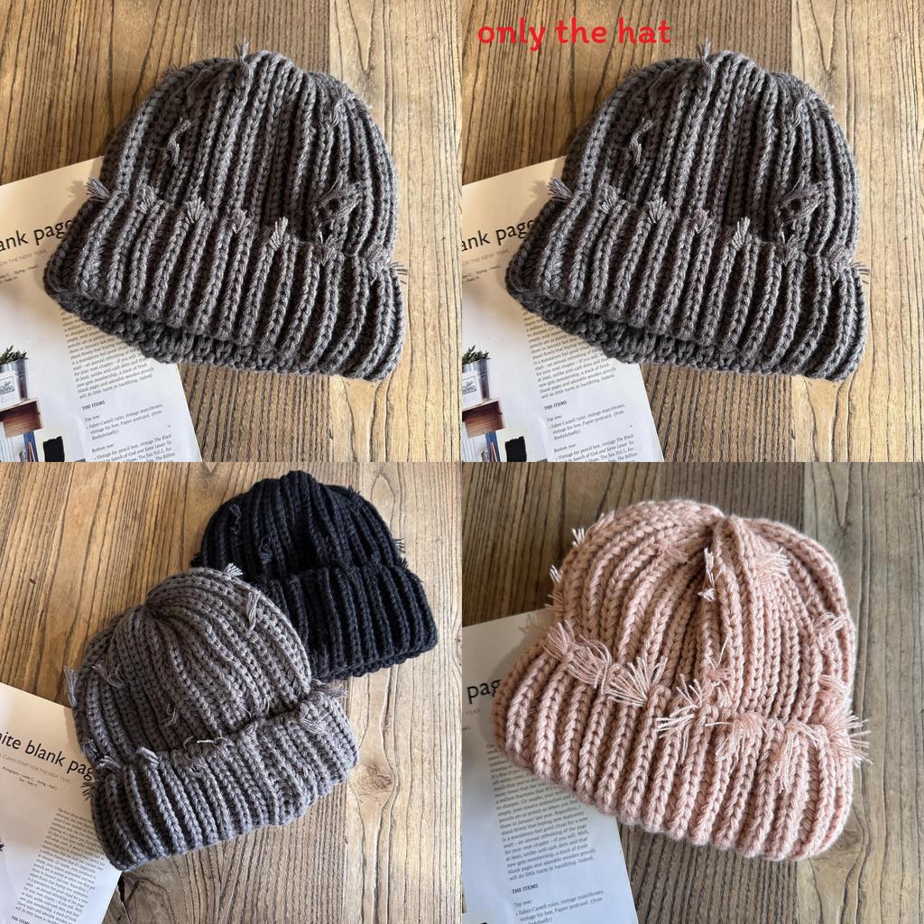 Autumn Winter Knit Hat For Men Women Acrylic Beanie With High Crown Design