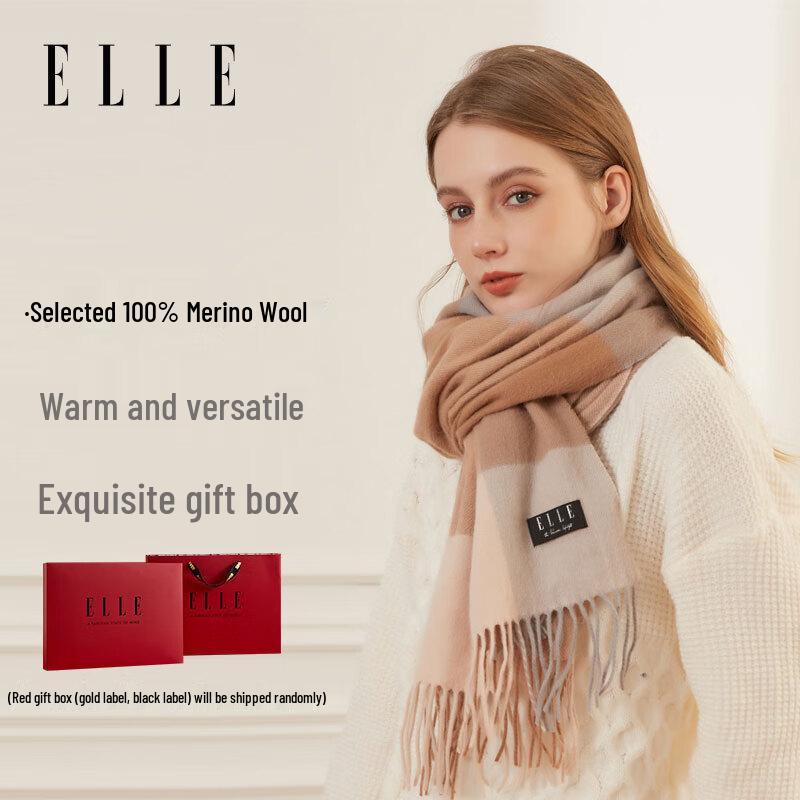 

ELLE Women s Pure Wool Scarf & Shawl Gift Set 200*60CM