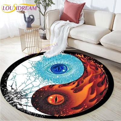 Covor rotund Yin Yang Covor Ying Yang pentagramă Covoare pentru sufragerie dormitor Covor circular tatami Covor de joacă pentru copii Covor rotund