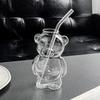 Bear Shaped Glass Cup 320ml Cute Teddy Bear Wine Glass Unique Champagne Tumbler Juice Drinking Glassware Birthday Gift
