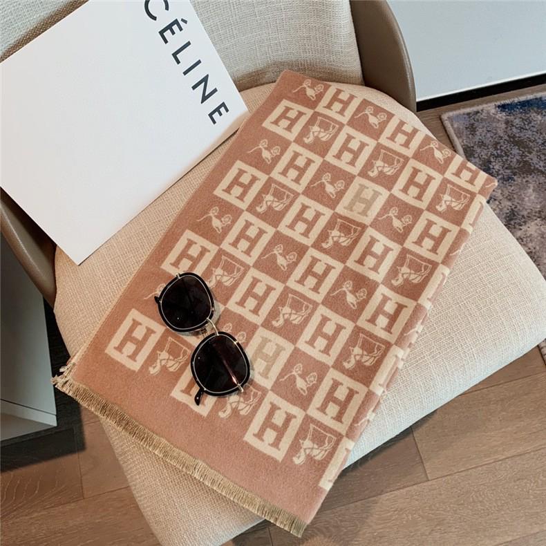 Korean-Style Houndstooth Faux Cashmere Scarf Shawl for Women - Thickened Double-Sided Winter Neck Warmer