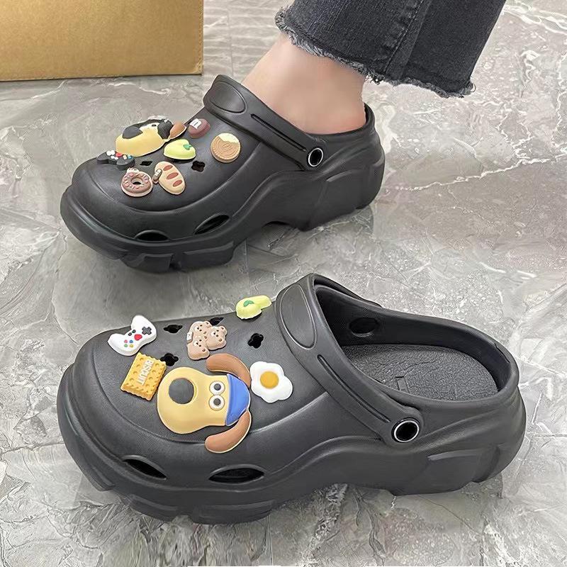 Sabotți cu talpă groasă pentru femei, care adaugă înălțime: Elegant, Antiderapant, Respirabil, Cu vârf închis pentru Exterior, Birou, Sală de operații sau pentru Purtare de vară.