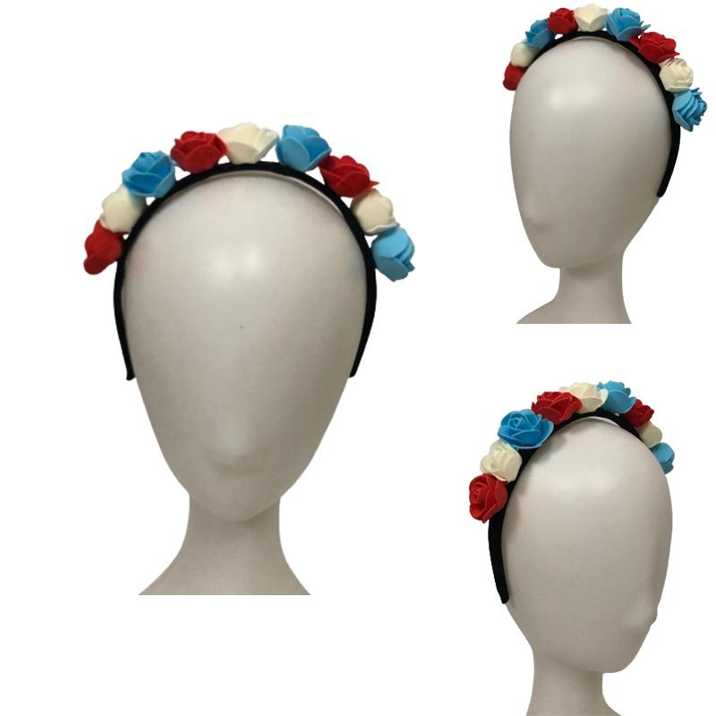 Elegantes Blumen-Haaraccessoire Stirnband für das 70. Platinjubiläum der Königin, inspiriertes Design im Union Jack-Stil