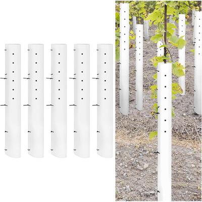 5 Pieces Tree Seedling Grow Tube Protectors Vented Plant Shelter with Zip Ties for Lawn