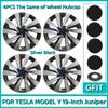 4PCS Hubcaps For Tesla Model Y Juniper 2025 19 Inch Performance Replacement Wheel Cover Automobile Hub Cap Full Rim Accessories