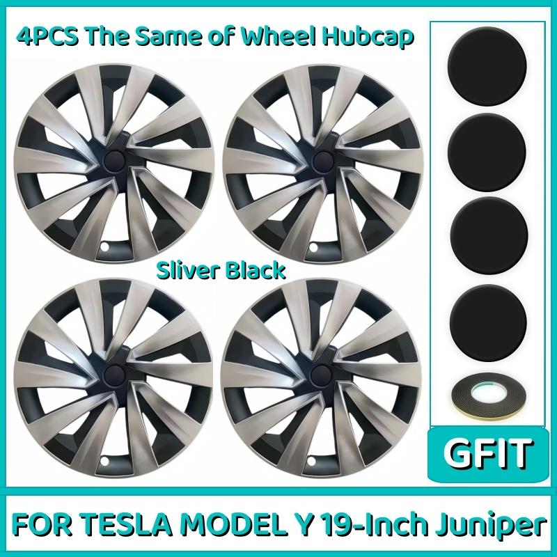 4PCS Hubcaps For Tesla Model Y Juniper 2025 19 Inch Performance Replacement Wheel Cover Automobile Hub Cap Full Rim Accessories