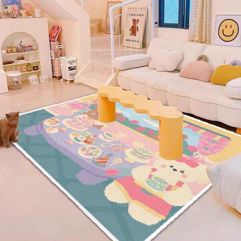 Casa Tapete Quarto Cama Cobertor Quarto de Menina Curto Veludo Resistente à Sujeira Sala de Estar Grande Área Infantil Quebra-cabeça Tapete de Chão Emenda