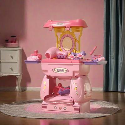 Kinderspielhaus Make-up 2-in-1 Aufbewahrungsspielzeug Mädchen Prinzessin Schminktisch