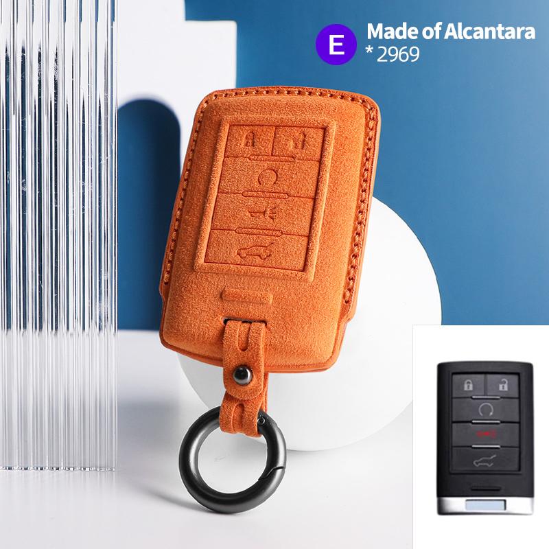 Interior Mouldings For Cadillac CTS ATS 28T CTSV XTS DTS SLS SRX XLS STS Escalade Car Key Case Keychain Suede Cover Shell Protec