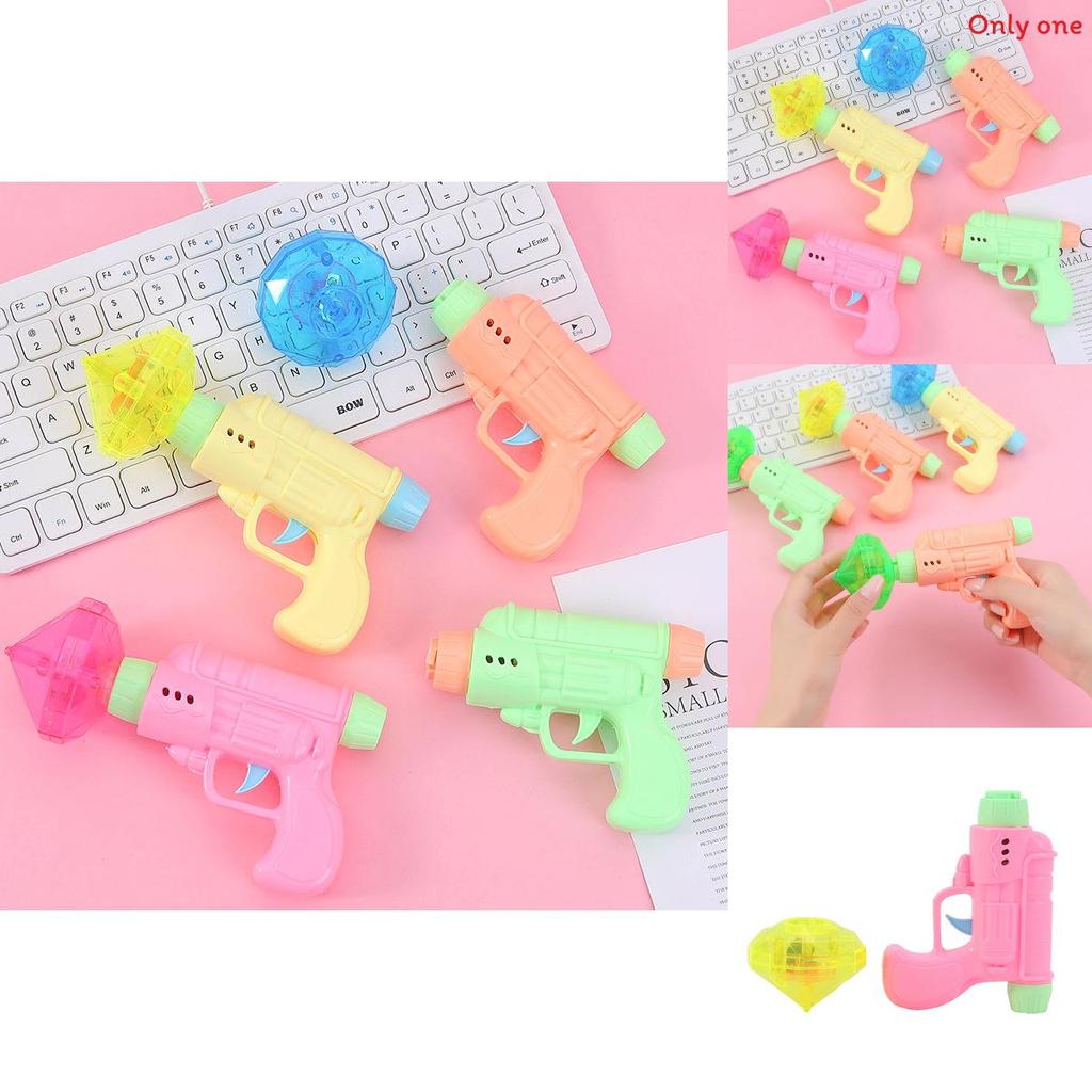 Childrens Plastic Flying Disk With Flashing Spinner And Launcher For Outdoor Play