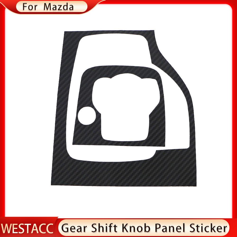 Carbon Fiber Car Gear Head Shift Knob Panel Cover Trim Sticker for Mazda 3 Axela 2014 2015 2016 2017 2018