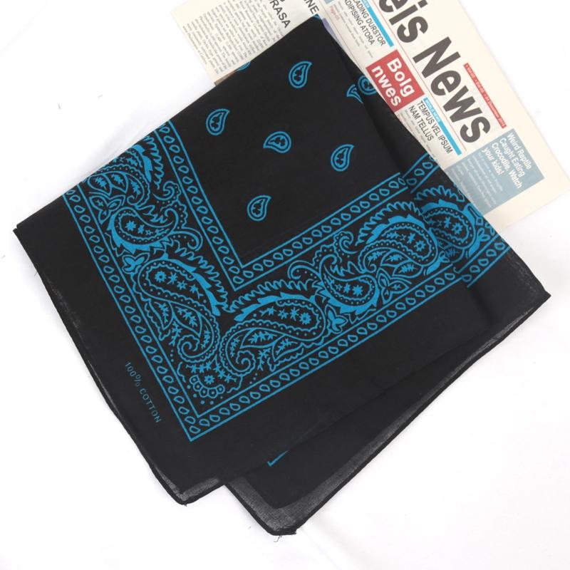 Unisex Cotton Bandana Kerchief Hip Hop Black Hair Band Neck Scarf Sports Headwear Wrist Wraps Head Square Scarves Handkerchief