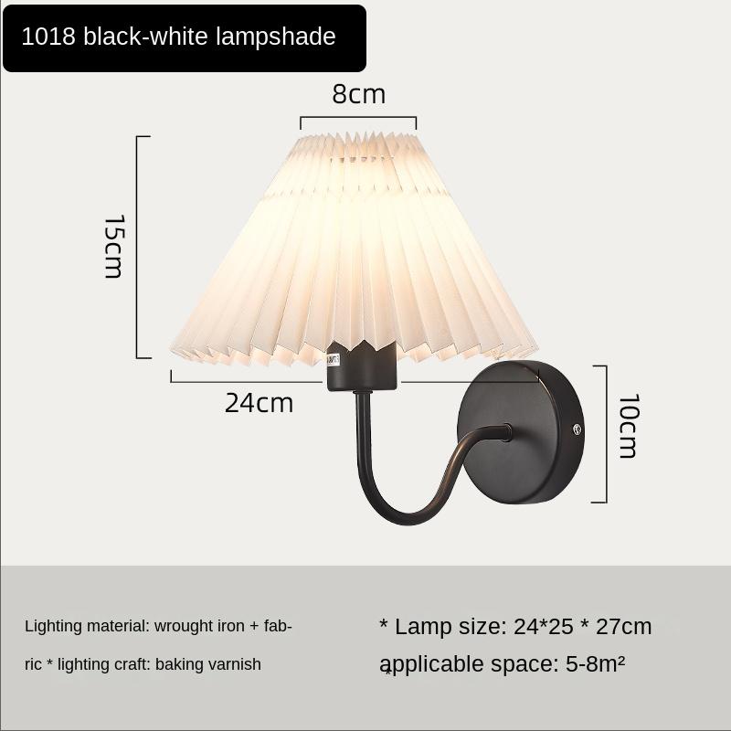 Nordic Table Lamp Bedroom Bedside Dining Dressing Drawing Lampe Pleated Creative Desk Light Retro Iron artLamps