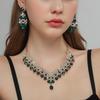 Latest Stylish Design Fancy Wedding Party Crystal Diamonds Necklace Jewellery Set for Women