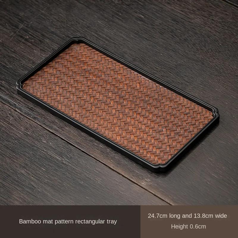Chinese Tea Table Tureen Base Support Teapot Mat Bamboo Alloy Purple Sand Teapot Kettle Mat Pot Mat Serving Trays Tea Tray