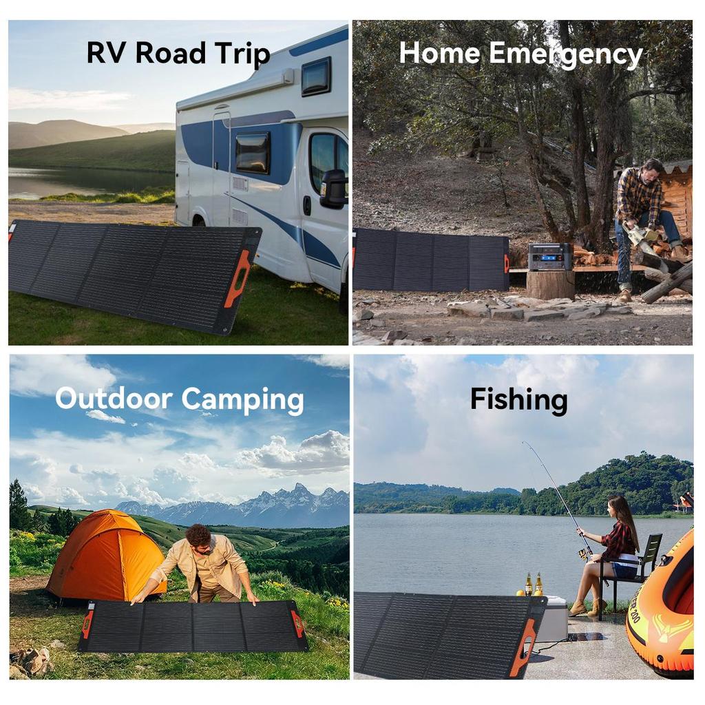 Oscal PM200 Pro 200W Foldable Solar Panel, with up to 23% Conversion Rate, Foldable Mono Solar Module with Adjustable Stand, Waterproof IP67