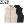 Zbzr Autumn New Women Clothes Western Style Multi-Color Stand Collar Sleeveless Warm Cotton-padded Jacket Vest Vest 3046224