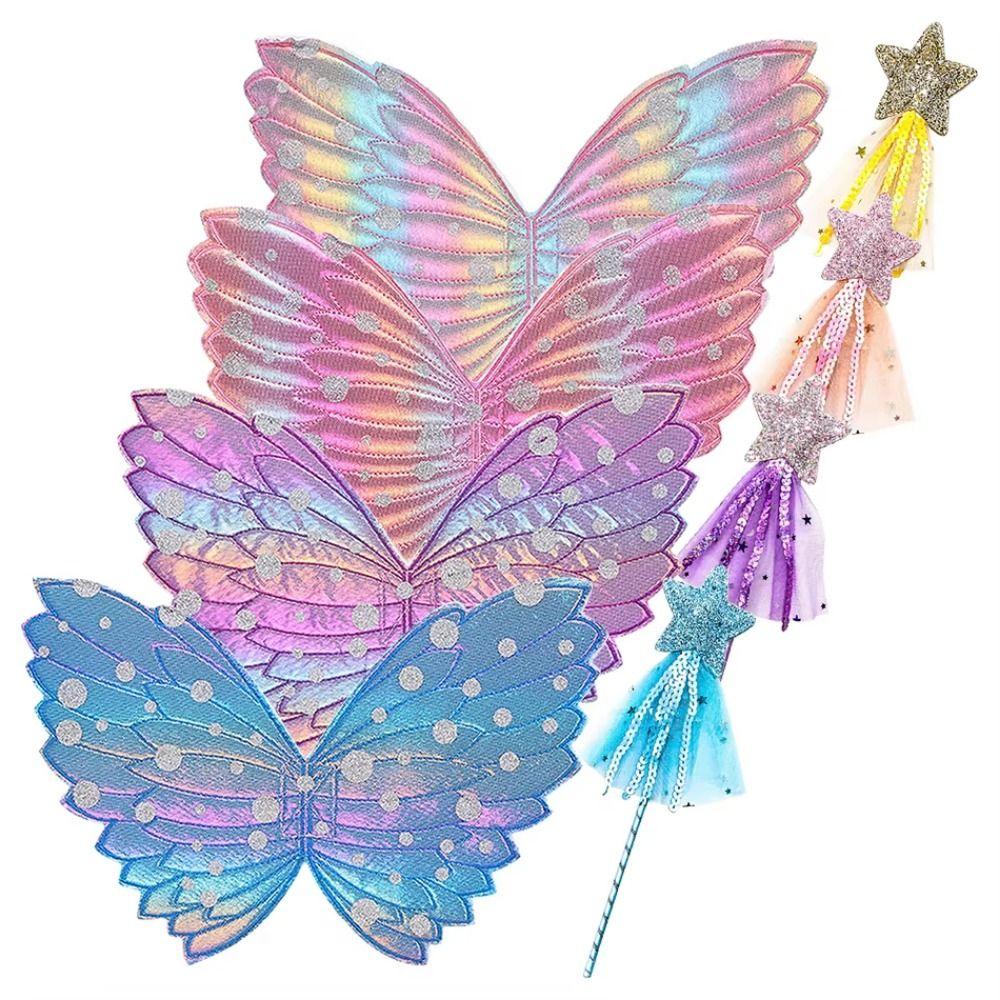 Polyester Children Magic Wand Dress Up Prop Fairy Princess Angel Wings Gril Boy