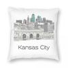Kansas City Skyline Missouri Pillowcase Polyester Linen Velvet Printed Zip Decor Pillow Case Bed Cushion Cover
