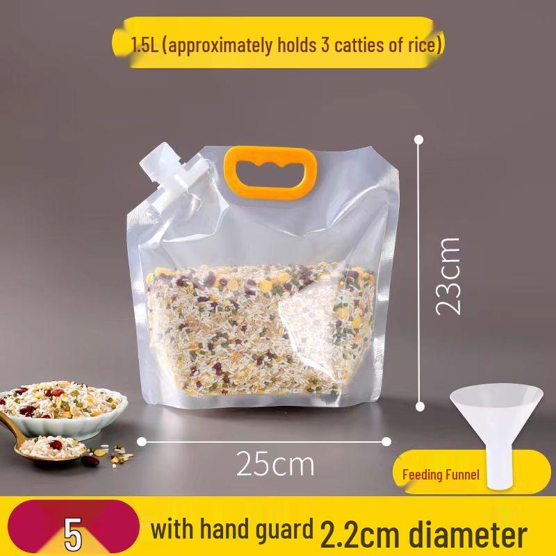 Многоразовые пакеты Wutuo для хранения зерна с воронкой, 1,5 л (5-Pack)