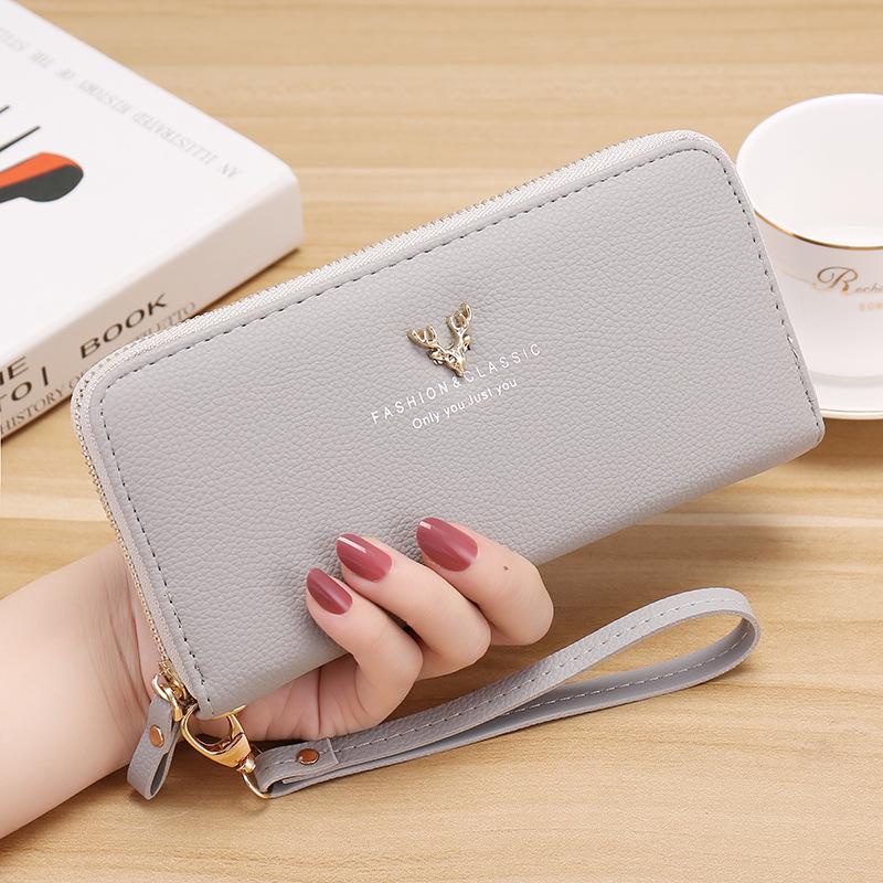 Women Fashion Zipper Wallets Purse Pu Leather Long Phone Clutch Bags CLE