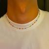Simple Mix Color Acrylic Crystal Beads Choker Retro Men Hip Hop Necklace Fashion Party Jewelry Accessories Gifts