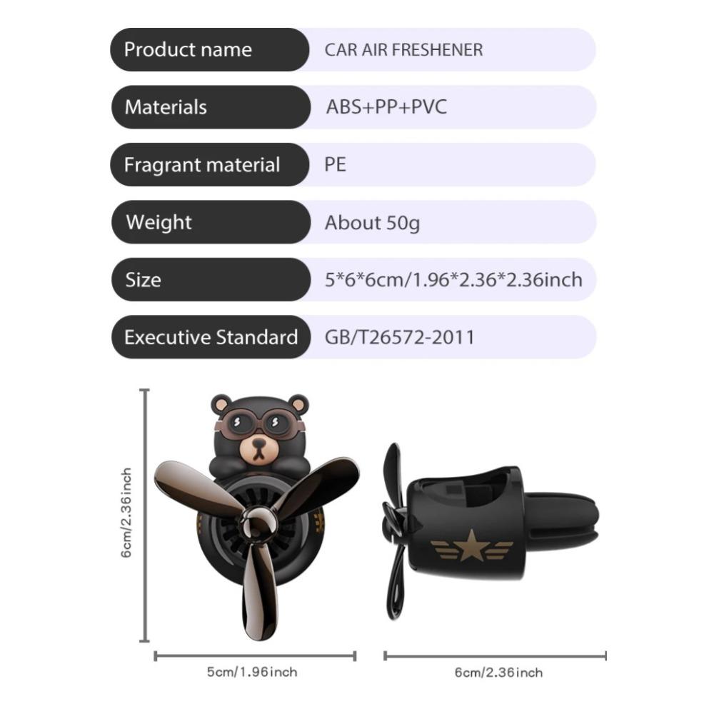 Cute Car Air Vent Perfume Decor Bear Pilot Modeling Car Fragrance Ornament Auto Interior Decoration