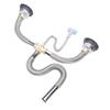 Kitchen Double Sink Downpipe Fittings Stainless Steel Flexible Drain Tubing Pipe Kit for Kitchen Bathroom Washroom