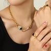 Colorfast High Street Hip Hop Style Zircon Snake Head Necklace