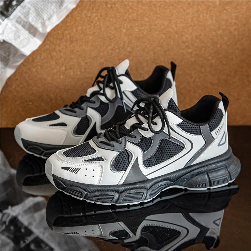 

Dad shoes men s 2025 summer breathable and not stuffy foot net sports shoes durable running shoes lightweight and versatile 39 черный серый
