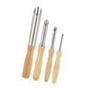 4Pcs Wood Handle Circular Round Hole Pottery Clay Cutters Carving Drilling Tool