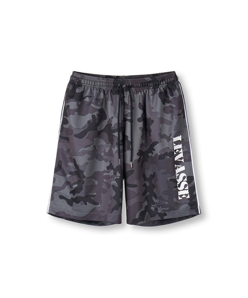 Leubase Mesh Piping Half Pants_Black Camo