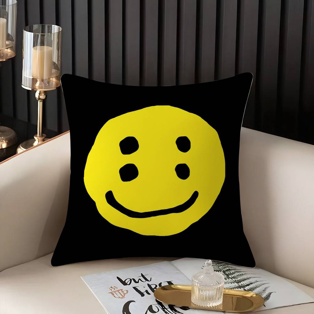 Pillow Case Luxury Smile C-Cpfm Home Dorm Chair Back Short Plush Double-sided Printing Office Nap Time Cushion Cover