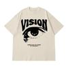 Short Sleeve Tshirt Unisex Unisex Vision Big Eye Distressed Letter Graphic Vintage Y2k Grunge Streetwear Loose Casual Tee Top