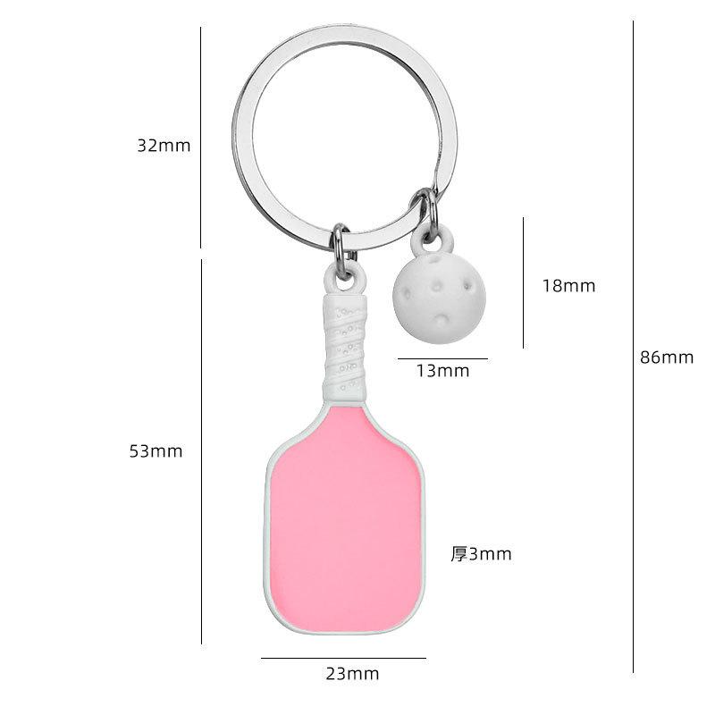 

3D Металлический Спортивный Брелок для Пиклбола для Женщин Брелок Кольцо для Ключей Брелок в виде Ракетки для Пиклбола Держатель для Ключей Брелок Подвеска для Сумки розовый